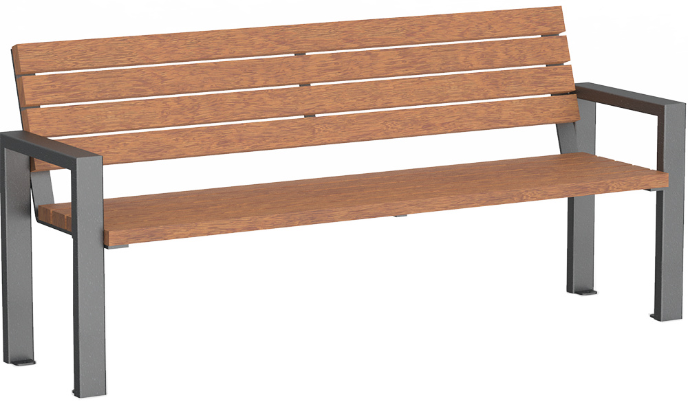 Seat Tulln with timber seat base